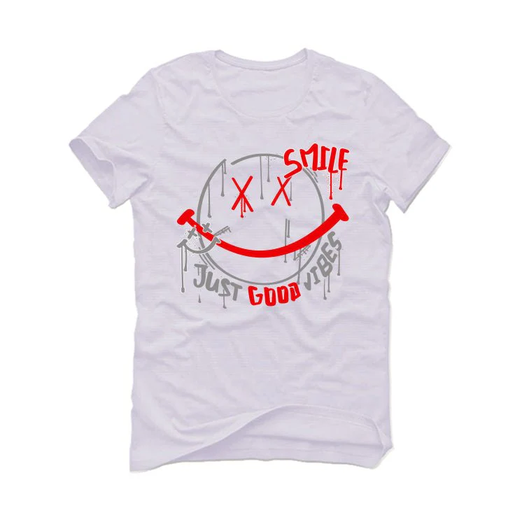 Air Jordan 13 Wolf Grey - White T-Shirt (Smile) - Image 2