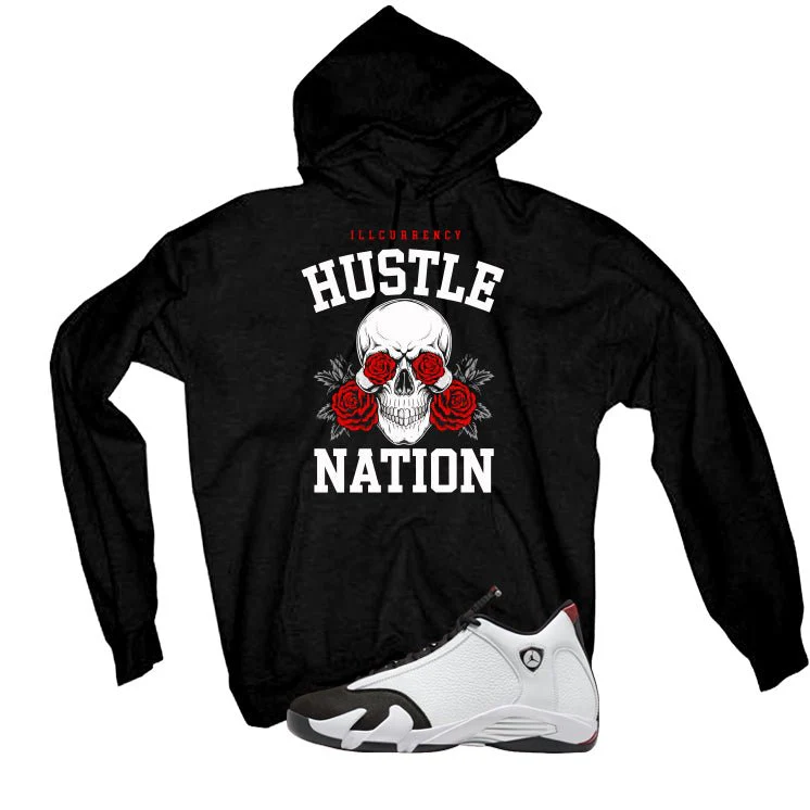 Air Jordan 14 Black Toe Black T-Shirt (Hustle Nation)| illcurrency - Image 3