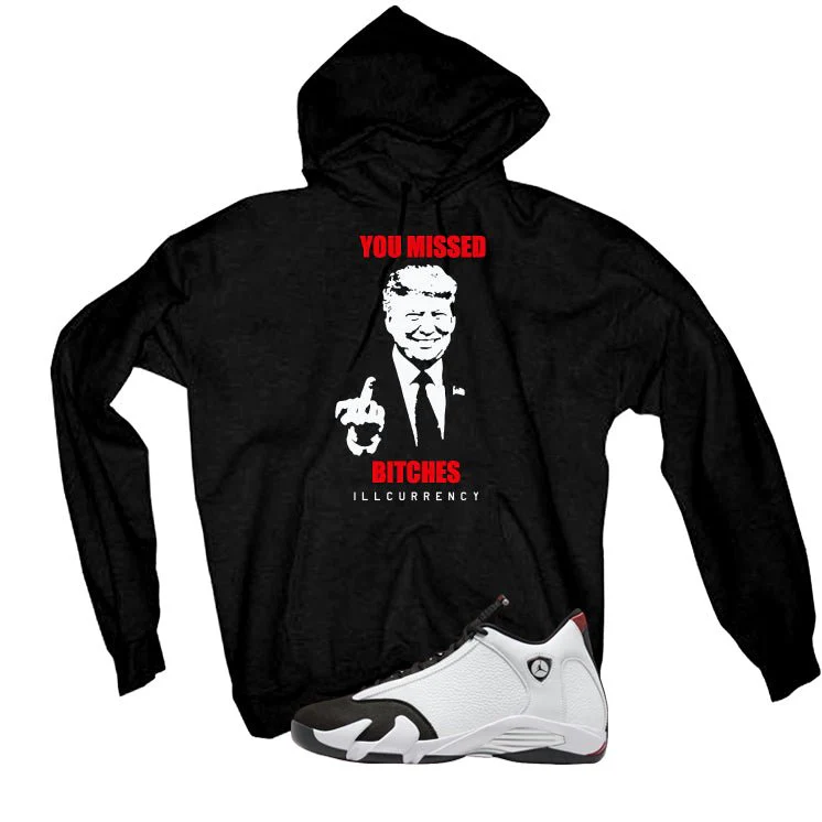 Air Jordan 14 Black Toe Black T-Shirt (Trump you missed)| illcurrency - Image 3