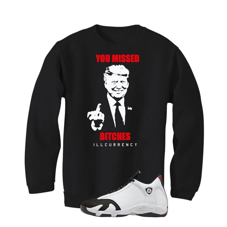 Air Jordan 14 Black Toe Black T-Shirt (Trump you missed)| illcurrency - Image 4