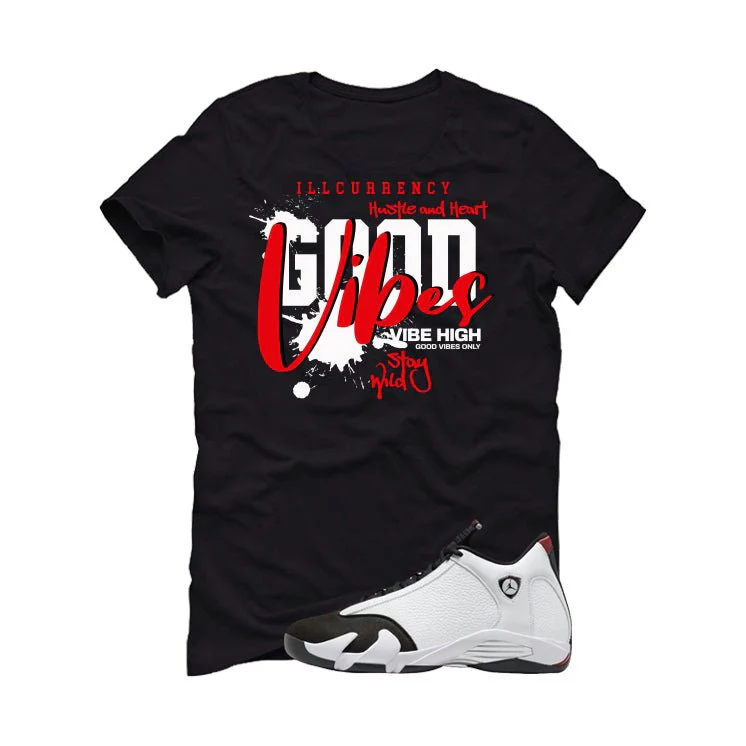 Air Jordan 14 Black Toe Black T-Shirt (Vibes)| illcurrency - Image 2
