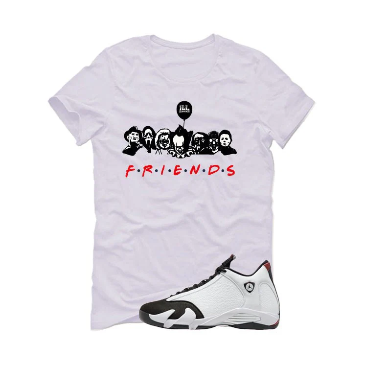 Air Jordan 14 Black Toe White T-Shirt (Friends)| illcurrency - Image 2