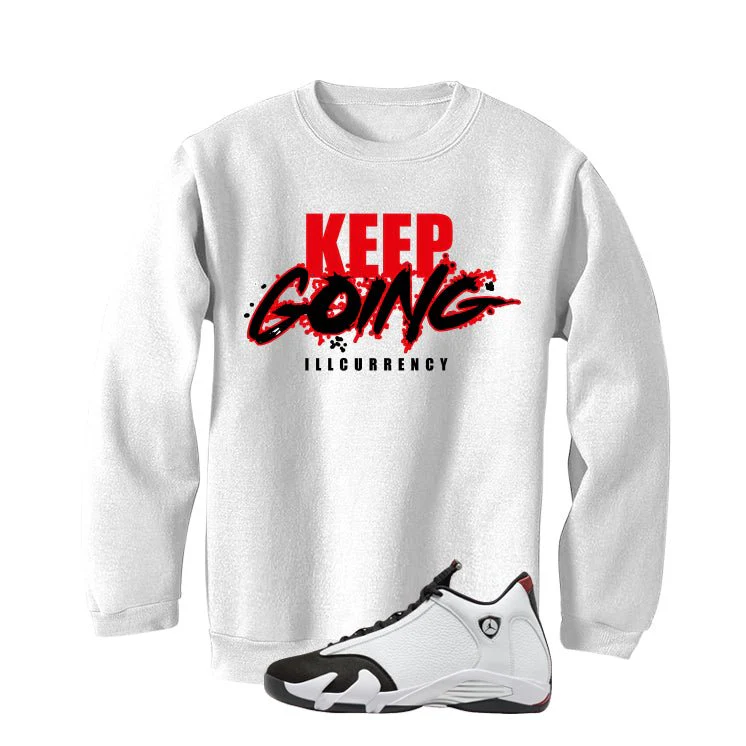 Air Jordan 14 Black Toe White T-Shirt (keep Going)| illcurrency - Image 4