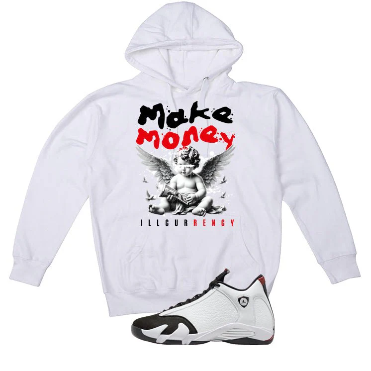 Air Jordan 14 Black Toe White T-Shirt (Make Money)| illcurrency - Image 3