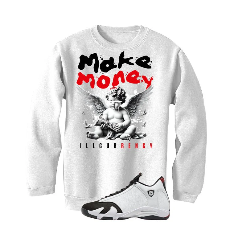 Air Jordan 14 Black Toe White T-Shirt (Make Money)| illcurrency - Image 4