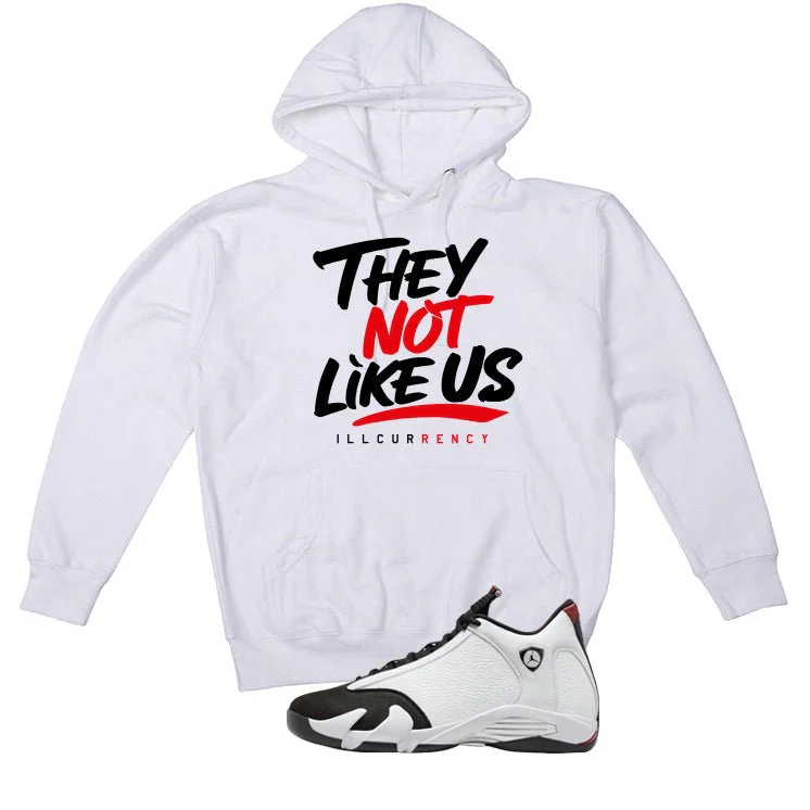Air Jordan 14 Black Toe White T-Shirt (They not like us)| illcurrency - Image 3