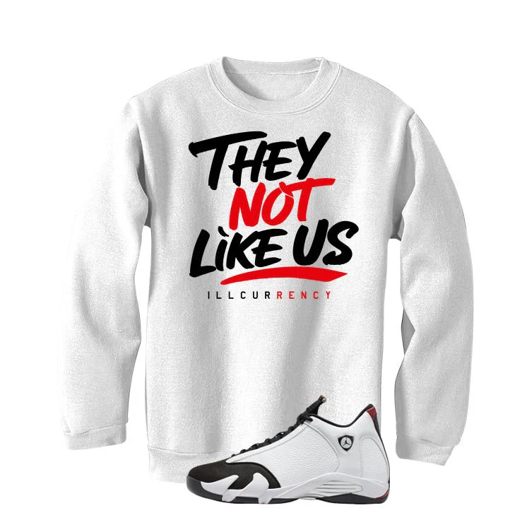 Air Jordan 14 Black Toe White T-Shirt (They not like us)| illcurrency - Image 4