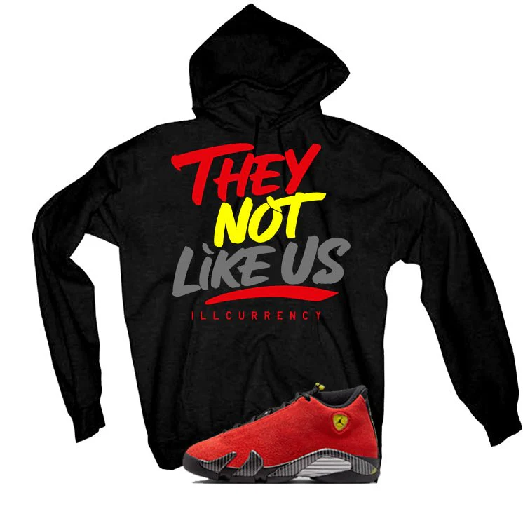 Air Jordan 14 Ferrari Black T-Shirt (They not like us)| illcurrency - Image 3