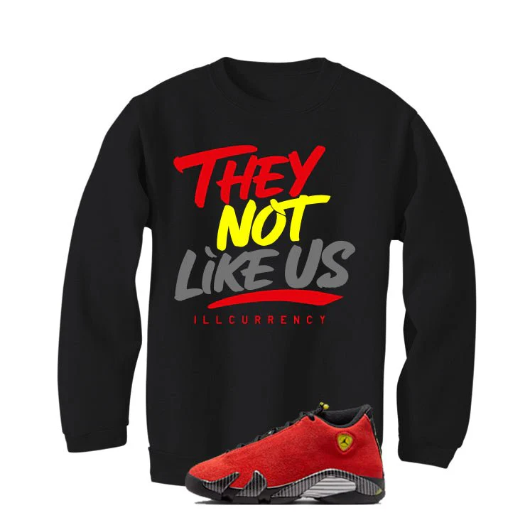 Air Jordan 14 Ferrari Black T-Shirt (They not like us)| illcurrency - Image 4
