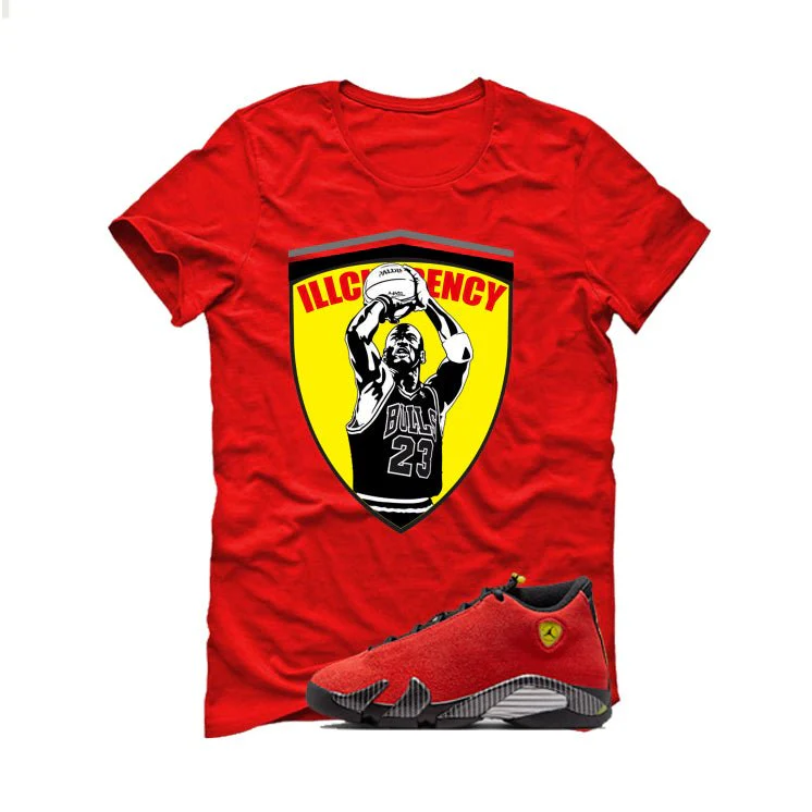 Air Jordan 14 Ferrari Red T-Shirt (Ferrari Jordan)| illcurrency - Image 2