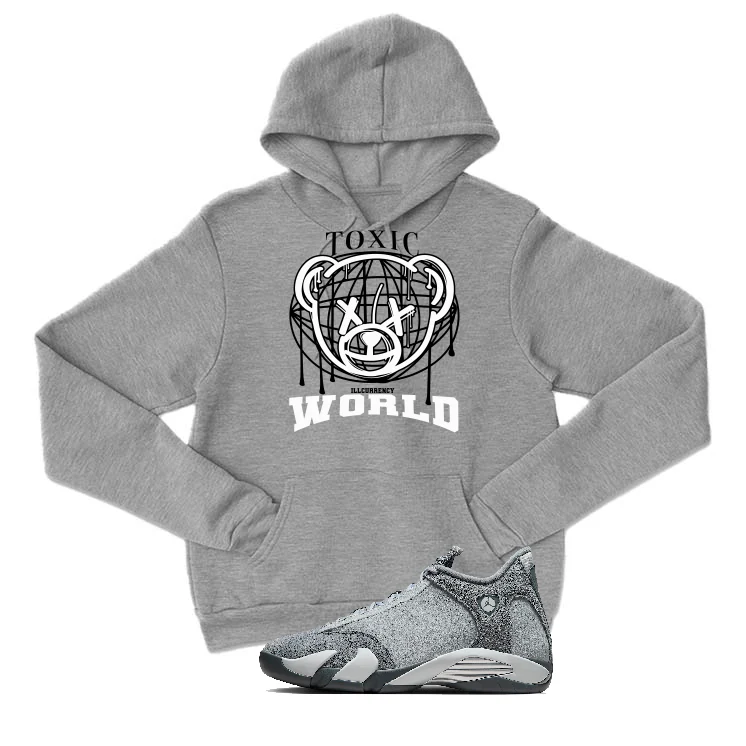 Air Jordan 14 “Flint Grey” | illcurrency Grey T-Shirt (Toxic World) - Image 3