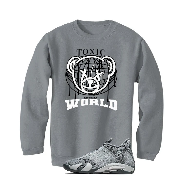 Air Jordan 14 “Flint Grey” | illcurrency Grey T-Shirt (Toxic World) - Image 4