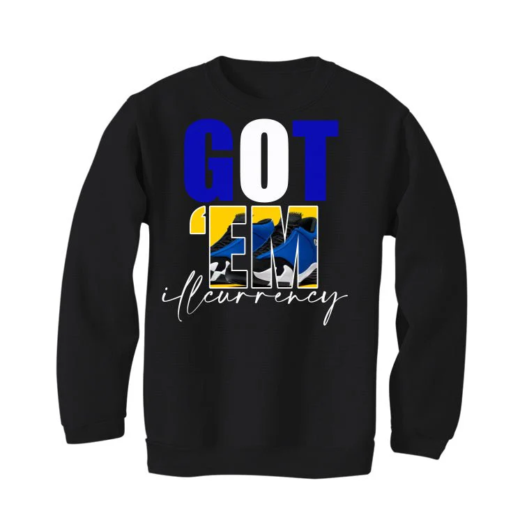 AIR JORDAN 14 LANEY |ILLCURRENCY Black T-Shirt (Got Em) - Image 4