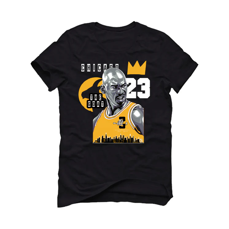 Air Jordan 14 “Light Ginger” Black T-Shirt (The Goat) - Image 2