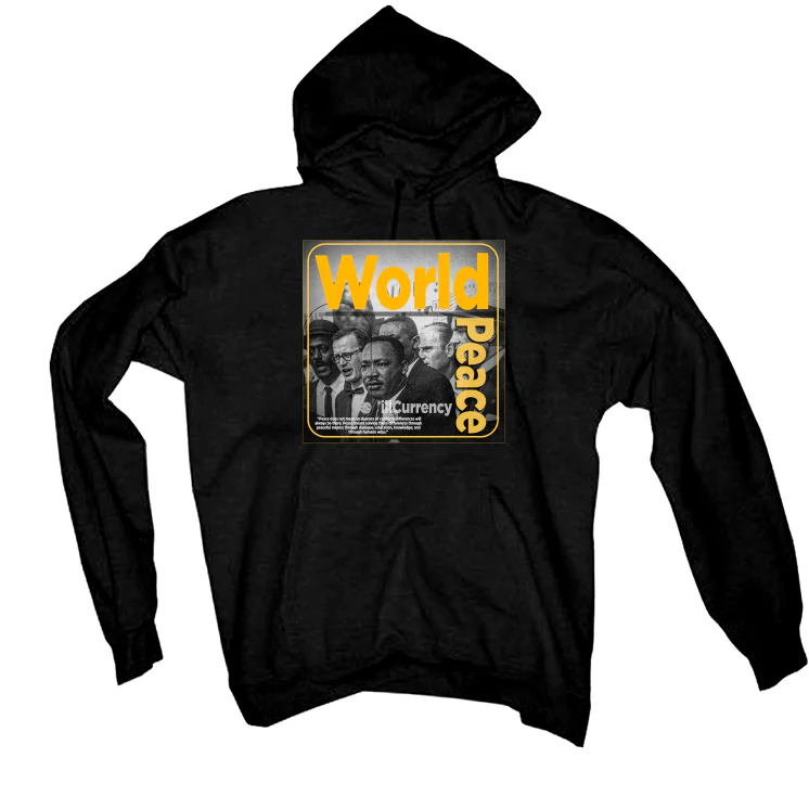Air Jordan 14 “Light Ginger” Black T-Shirt (WORLD PEACE) - Image 3