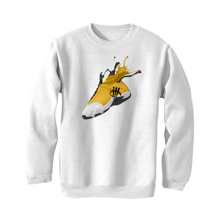 Air Jordan 14 “Light Ginger” White T-Shirt (splash) - Image 4