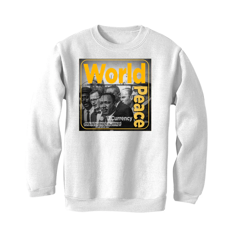 Air Jordan 14 “Light Ginger” White T-Shirt (WORLD PEACE) - Image 4