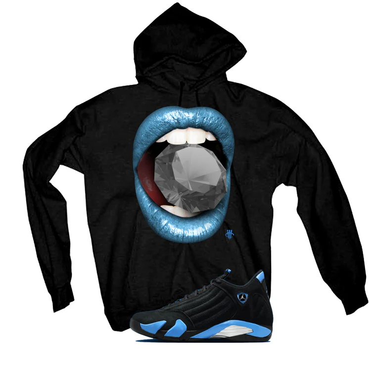 Air Jordan 14 University Blue Matching T-Shirt, Sweatshirts & Hoodies Black T-Shirt (Diamond)| illcurrency - Image 3