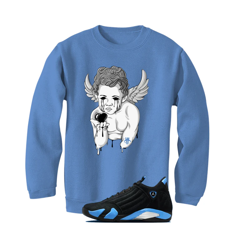 Air Jordan 14 University Blue Matching T-Shirt, Sweatshirts & Hoodies Carolina Blue T-Shirt (Dark Angel)| illcurrency - Image 4