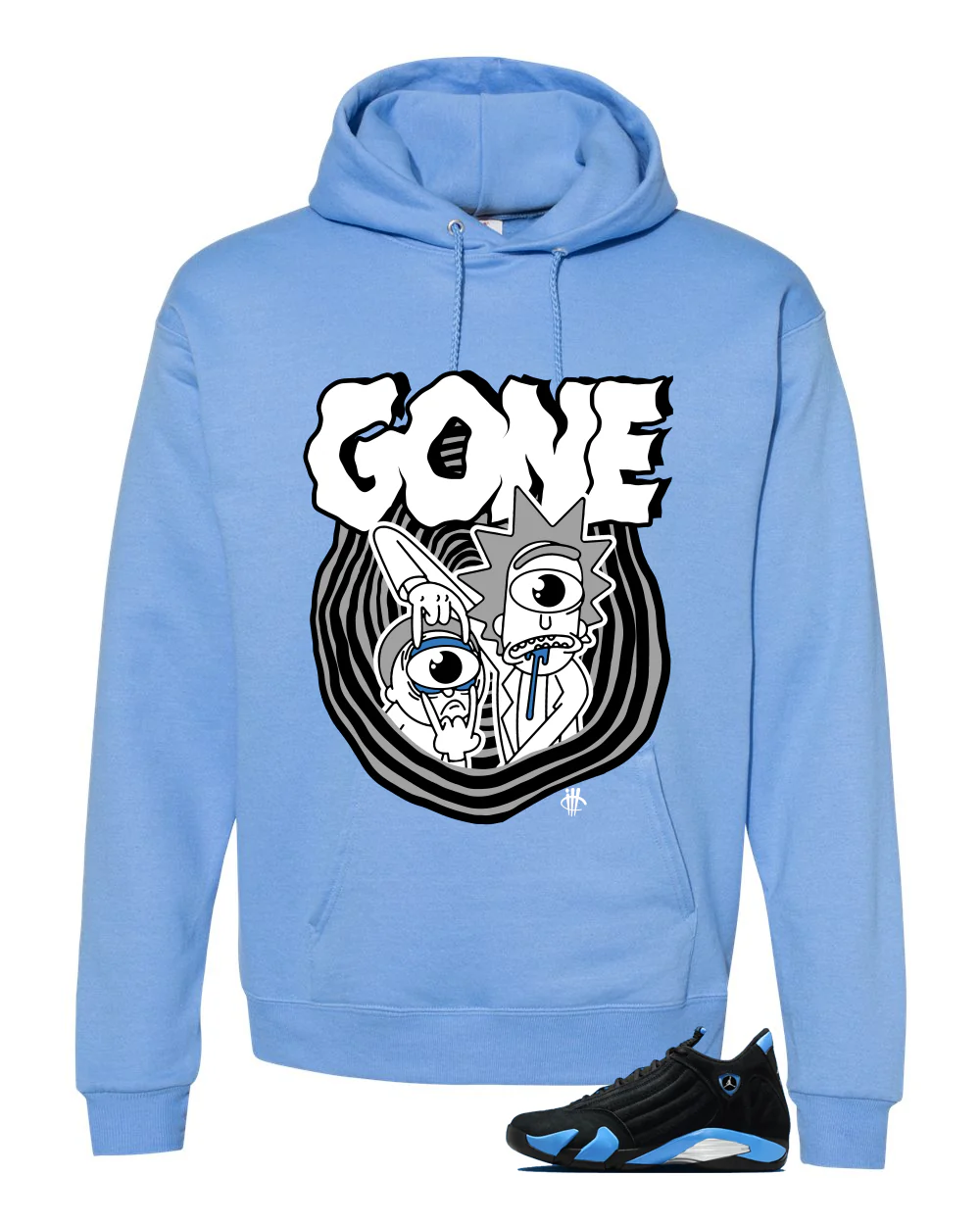 Air Jordan 14 University Blue Matching T-Shirt, Sweatshirts & Hoodies Carolina Blue T-Shirt (Gone)| illcurrency - Image 3