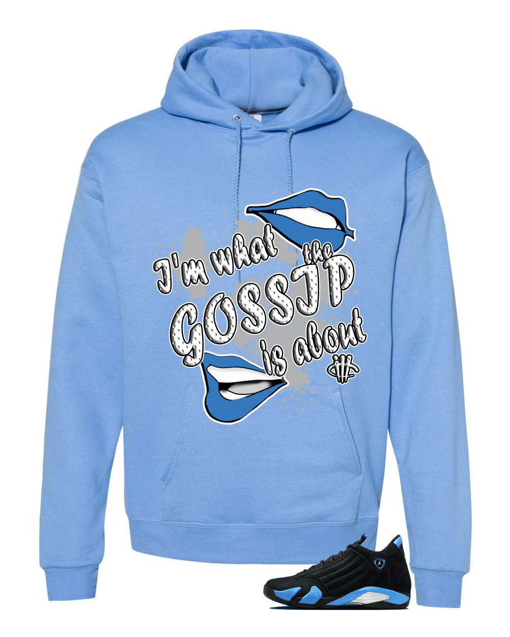 Air Jordan 14 University Blue Matching T-Shirt, Sweatshirts & Hoodies Carolina Blue T-Shirt (Gossip)| illcurrency - Image 3