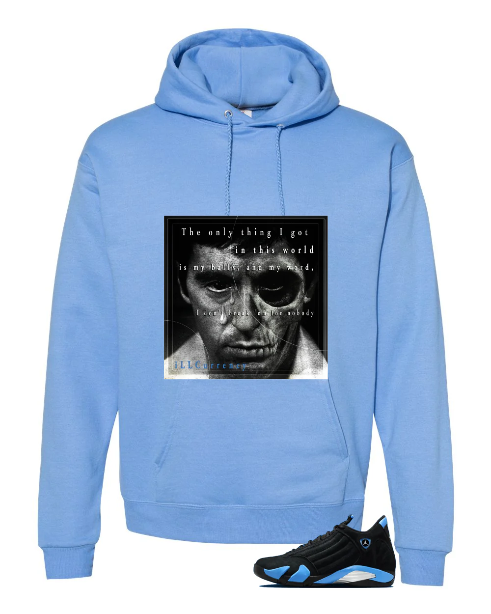 Air Jordan 14 University Blue Matching T-Shirt, Sweatshirts & Hoodies Carolina Blue T-Shirt (The Only Thing I Got)| illcurrency - Image 3