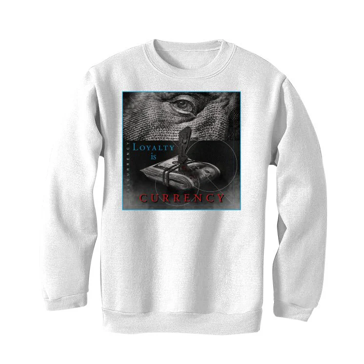Air Jordan 2 Low WMNS “UNC To Chicago” | illcurrency White T-Shirt (LOYALTY IS CURRENCY) - Image 4