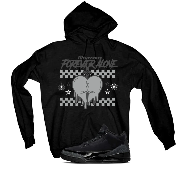 Air Jordan 3 Black Cat Black T-Shirt (Forever Alone)| illcurrency - Image 3