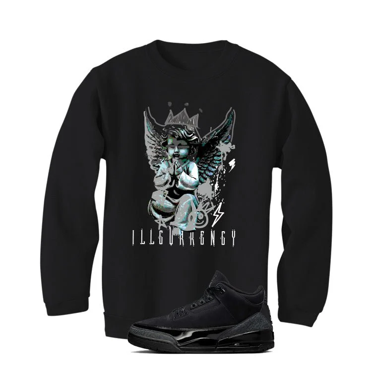 Air Jordan 3 Black Cat Black T-Shirt (Graffiti Angel)| illcurrency - Image 4
