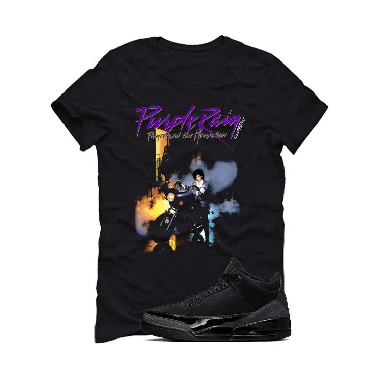 Air Jordan 3 Black Cat Black T-Shirt (Purple Rain)| illcurrency - Image 2