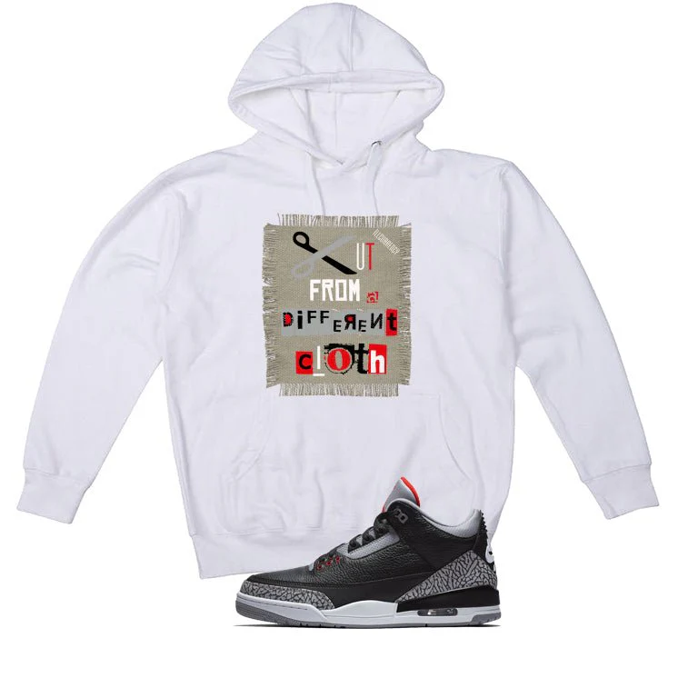 Air Jordan 3 Black Cement White T-Shirt (Cut from a different cloth)| illcurrency - Image 3