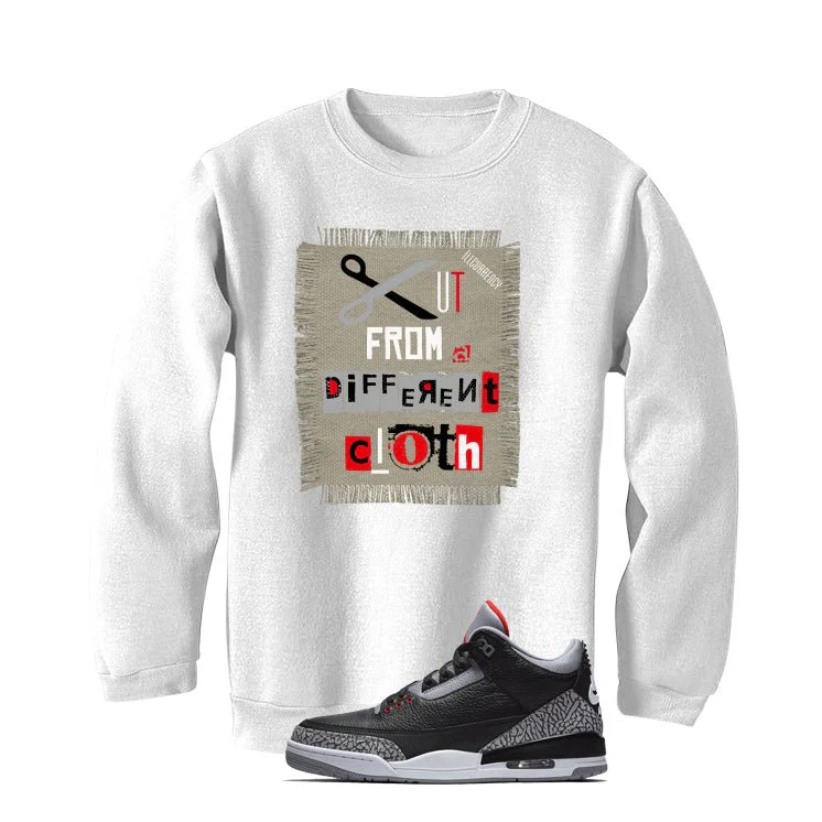 Air Jordan 3 Black Cement White T-Shirt (Cut from a different cloth)| illcurrency - Image 4
