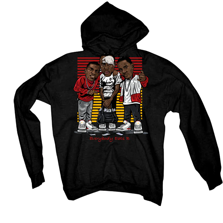 Air Jordan 3 “Cardinal” Black T-Shirt (EVERYBODY EATS) - Image 3