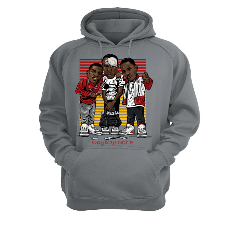 Air Jordan 3 “Cardinal” Gray T-Shirt (EVERYBODY EATS) - Image 3