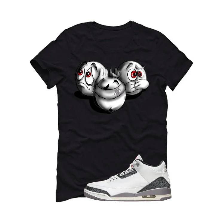 Air Jordan 3 Cement Grey Black T-Shirt (SEE NO EVIL)| illcurrency - Image 2