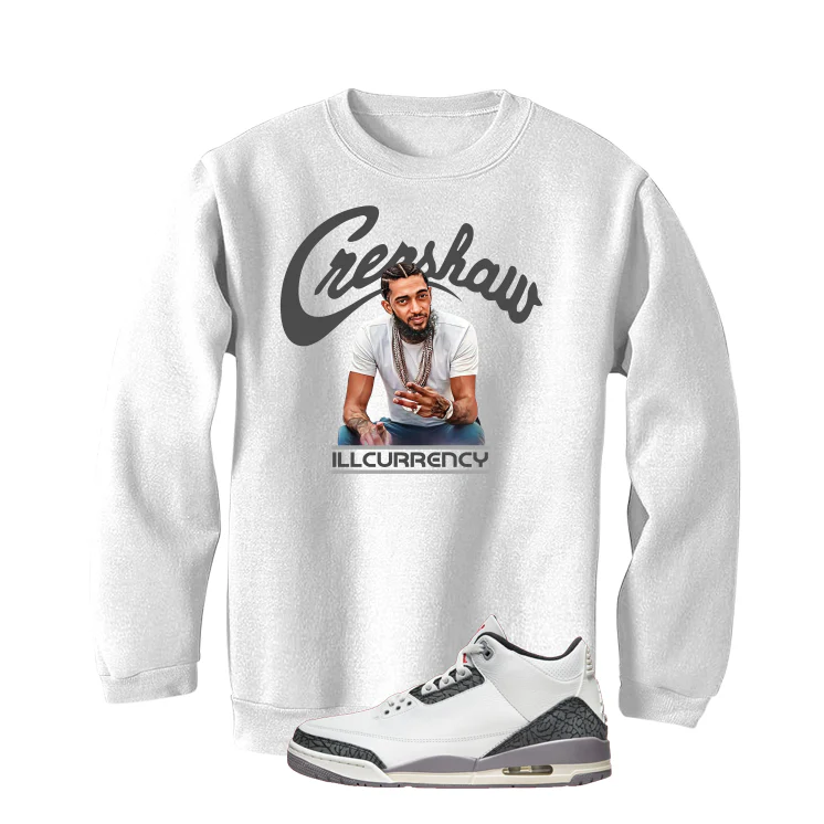 Air Jordan 3 Cement Grey White T-Shirt (Crenshaw)| illcurrency - Image 4