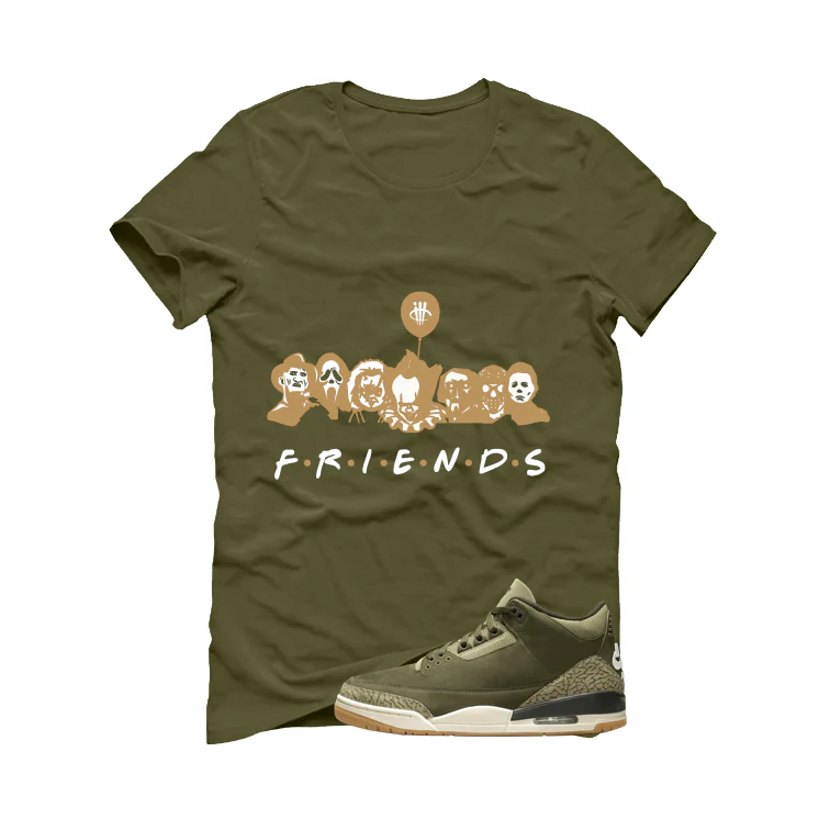 Air Jordan 3 Family Affair Matching T-Shirt, Sweatshirts & Hoodies Military Green T-Shirt (Friends)| illcurrency - Image 2