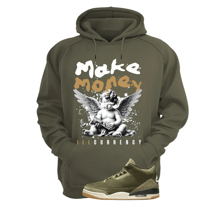 Air Jordan 3 Family Affair Matching T-Shirt, Sweatshirts & Hoodies Military Green T-Shirt (Make Money)| illcurrency - Image 3