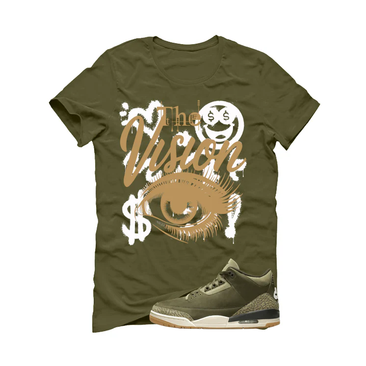 Air Jordan 3 Family Affair Matching T-Shirt, Sweatshirts & Hoodies Military Green T-Shirt (The Vision)| illcurrency - Image 2