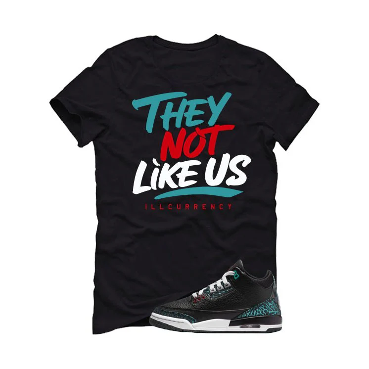 Air Jordan 3 GS Moto Black T-Shirt (They not like us)| illcurrency - Image 2