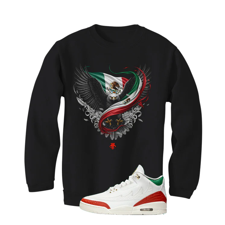 Air Jordan 3 Mexico El Vuelo Matching T-Shirt, Sweatshirts & Hoodies Black T-Shirt (Eagle)| illcurrency - Image 4
