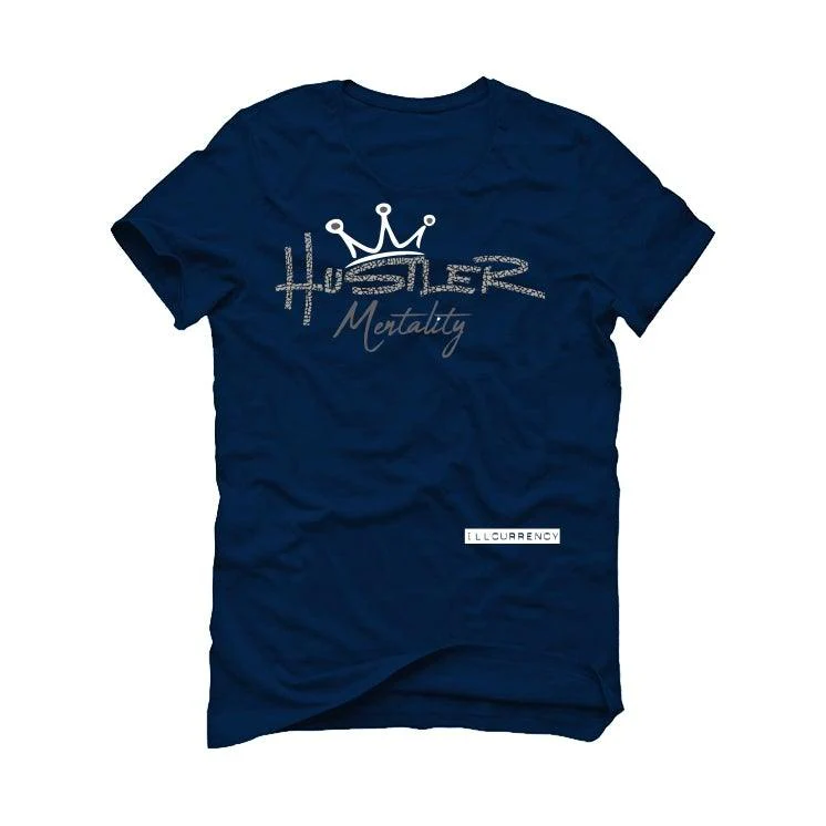 Air Jordan 3 “Midnight Navy/Cement Grey” 2021 Navy Blue T-Shirt (Hustle Mentality ) - Image 2