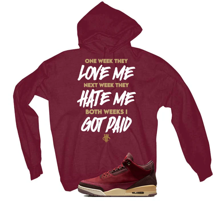 Air Jordan 3 OG Bin 23 Matching T-Shirt Maroon T-Shirt (Paid)| illcurrency - Image 3
