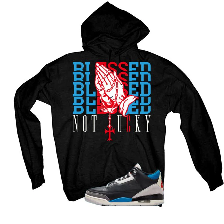Air Jordan 3 OG Rare Air Black T-Shirt (Blessed not lucky)| illcurrency - Image 3