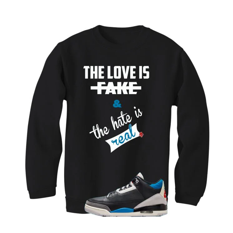 Air Jordan 3 OG Rare Air Black T-Shirt (Love is Fake)| illcurrency - Image 4