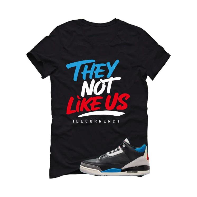 Air Jordan 3 OG Rare Air Black T-Shirt (They not like us)| illcurrency - Image 2