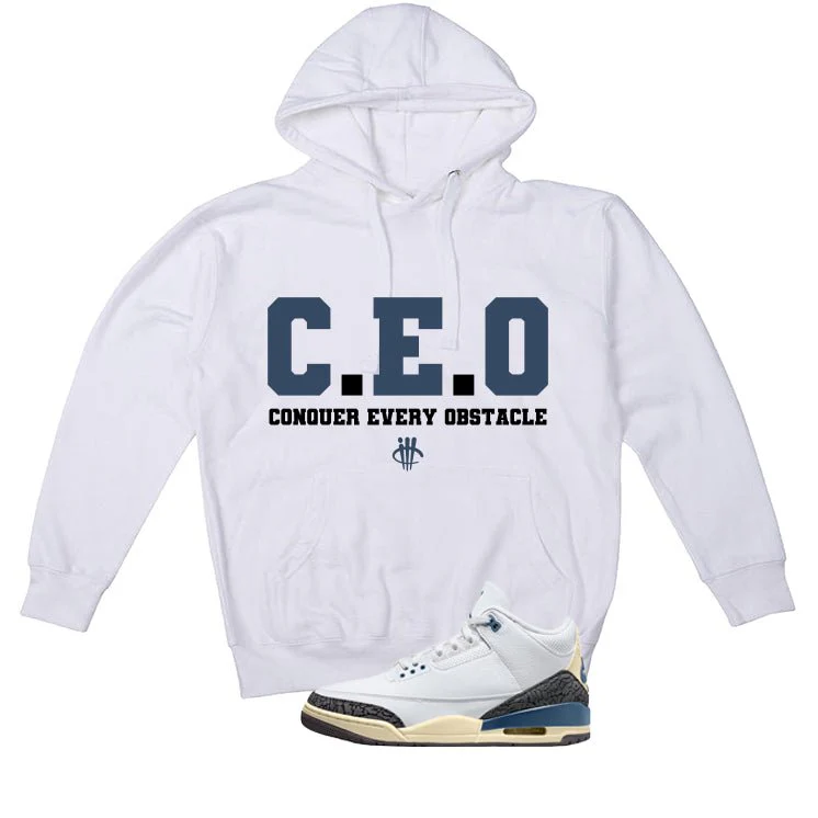 Air Jordan 3 OG SP Diffused Blue White T-Shirt (CEO)| illcurrency - Image 3