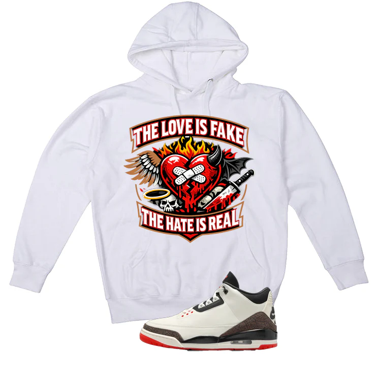 Air Jordan 3 OG World’s Best Dad Matching T-Shirt, Sweatshirts, & Hoodies White T-Shirt (The love is fake)| illcurrency - Image 3