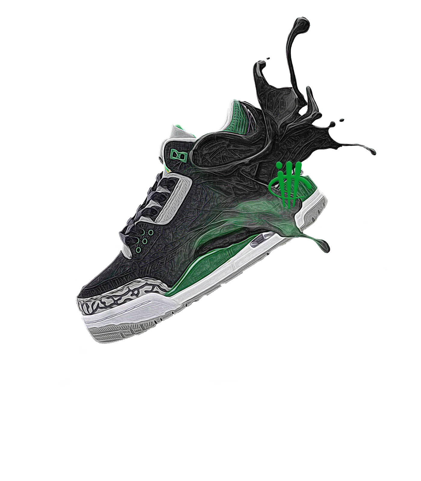 Air Jordan 3 “Pine Green” White T-Shirt (SPLASH 3)