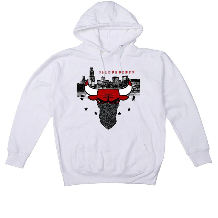 Air Jordan 3 White Cement Reimagined - White T-Shirt (Bulls head chicago) - Image 3